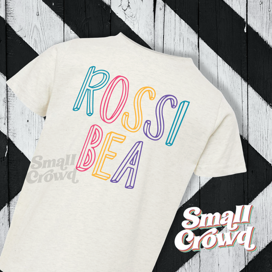 Custom Name Tee Juno Bright Girl - Heather Natural