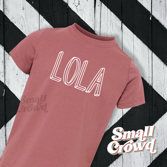 Juno White Custom Name Tee - Rouge