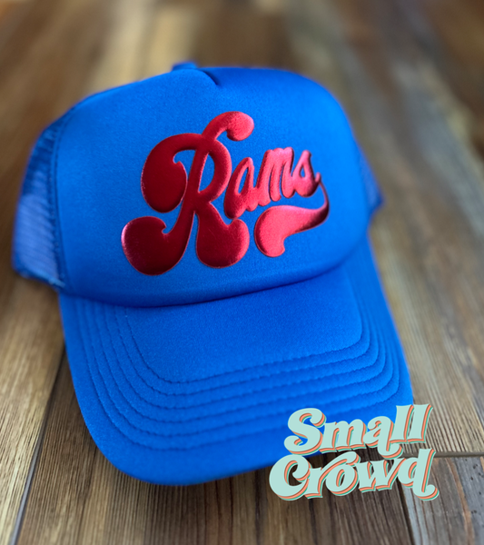 Rams Trucker Hat - metallic red/solid blue
