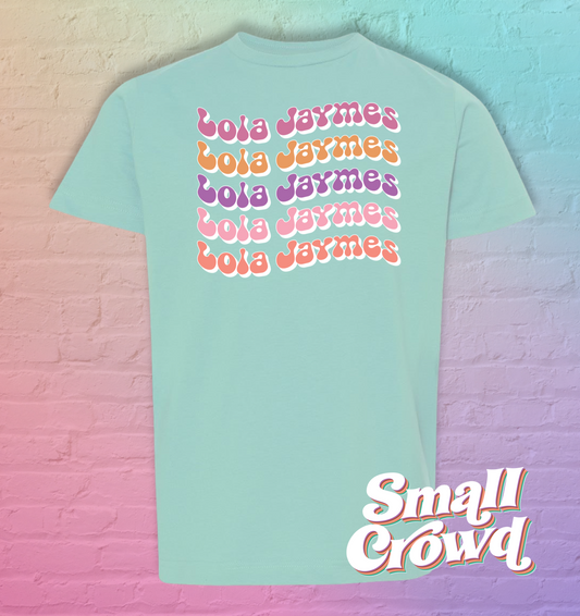 Wavy Retro Name Tee (pinks) - chill/chalky mint