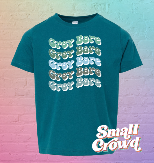 Wavy Retro Name Tee (blues) - oceanside/topaz blue