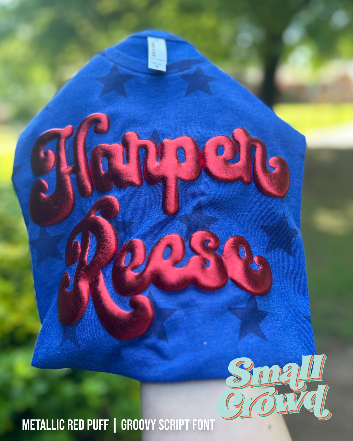 Custom Puff Name tee - Royal Star tee