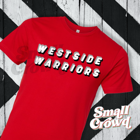 Westside Warriors Retro Block- red shirt