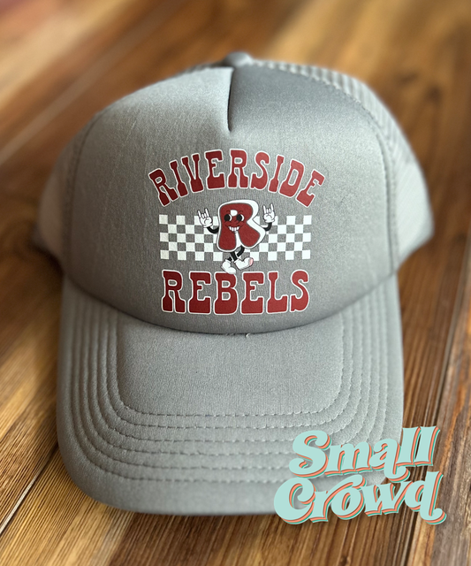 Riverside Retro Character - Solid Grey Trucker Hat