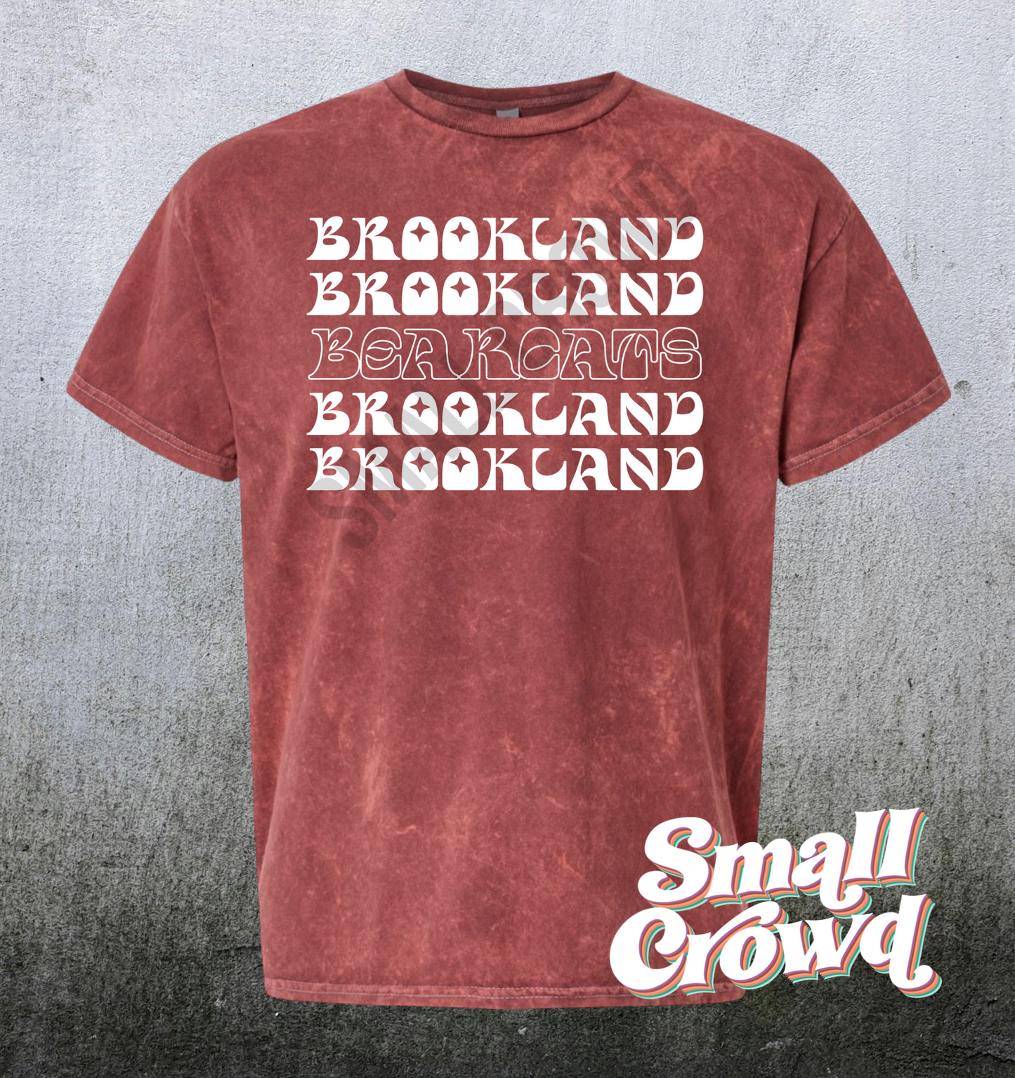 Retro Brookland Bearcats- crimson mineral wash short sleeve