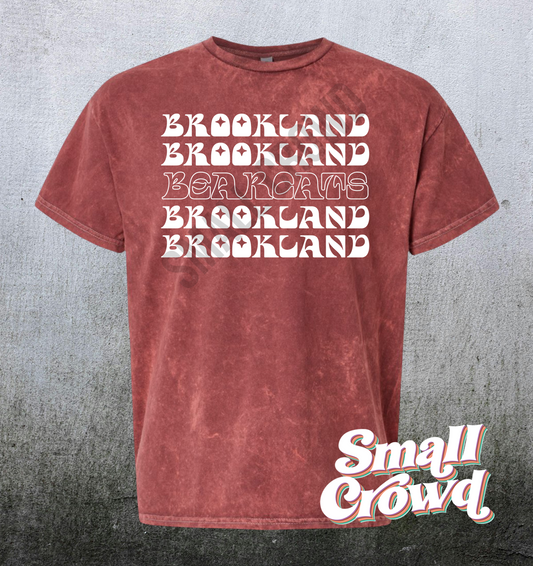 Retro Brookland Bearcats- crimson mineral wash short sleeve