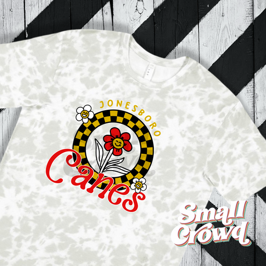 Jonesboro Hurricane Cool Girl Check Tee - haze tie dye