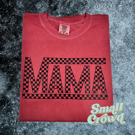 Checkered Mama - Crimson - Comfort Colors