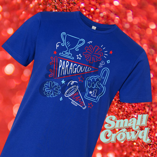 Paragould Rams Spirit Doodles - royal blue