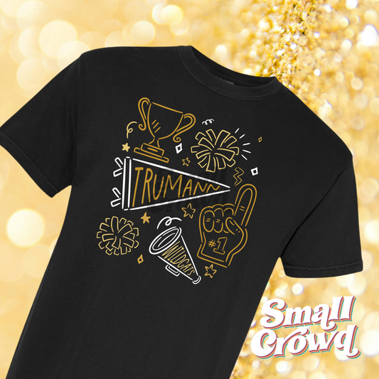 Trumann Wildcats Spirit Doodles - Black