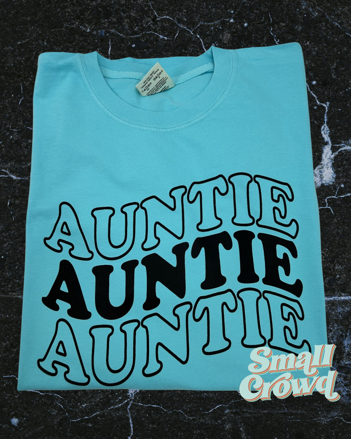 Auntie | short sleeve tee - Lagoon Blue | comfort colors