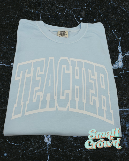 Teacher | short sleeve tee - chambray | comfort colors