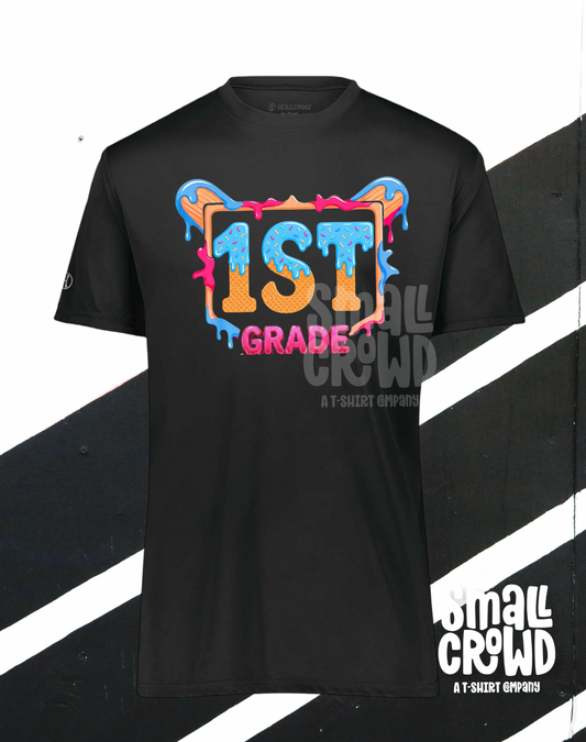 Ice Cream Drip Grade Level - *Moisture Wicking Tee* - black [1st -6th grade]