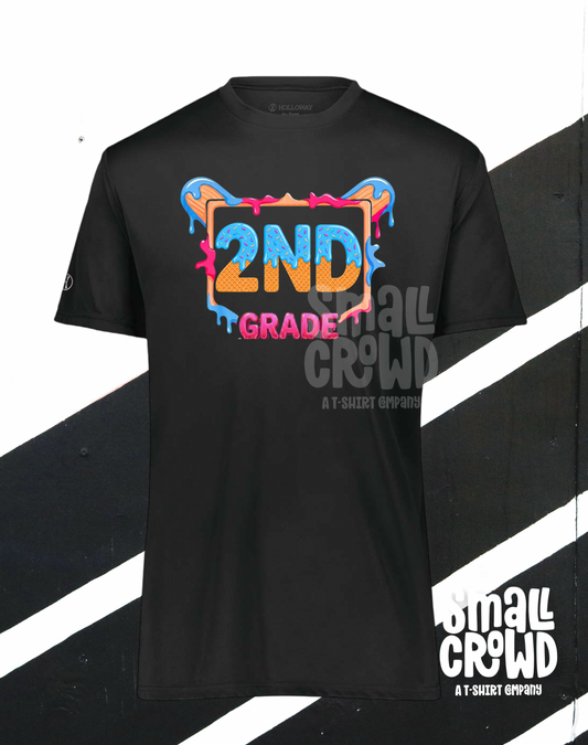 Ice Cream Drip Grade Level - *Moisture Wicking Tee* - black [1st -6th grade]