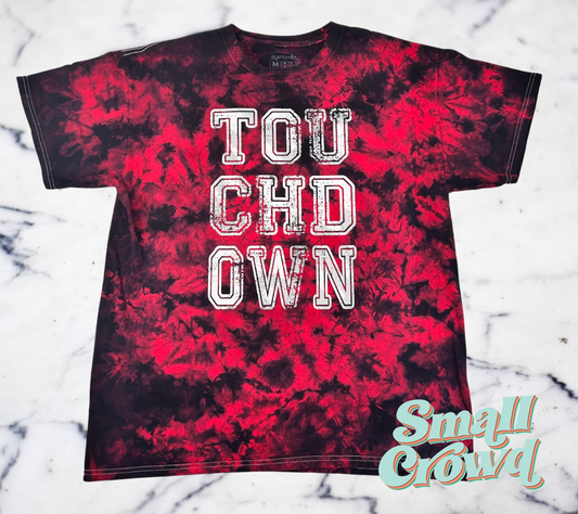 Touchdown (white matte)- Red/Black Tie Dye Tee