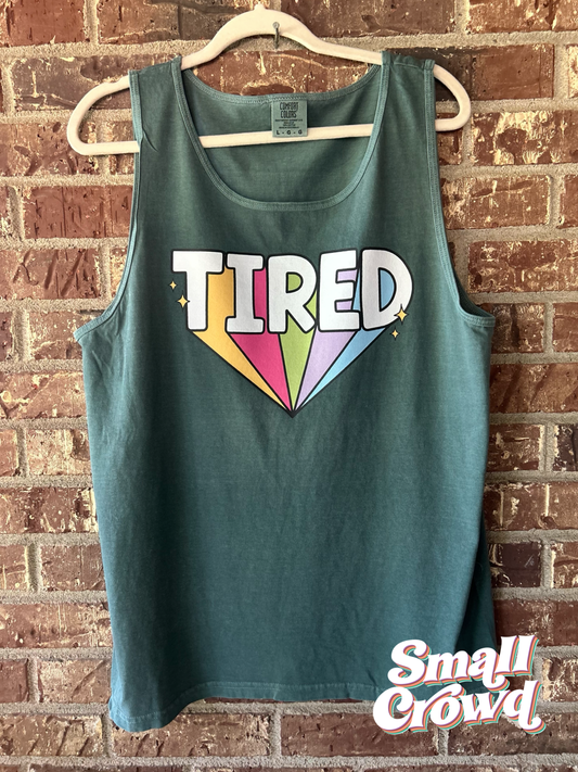 TIRED on BLUE SPRUCE - Adult Graphic Tee/Tank