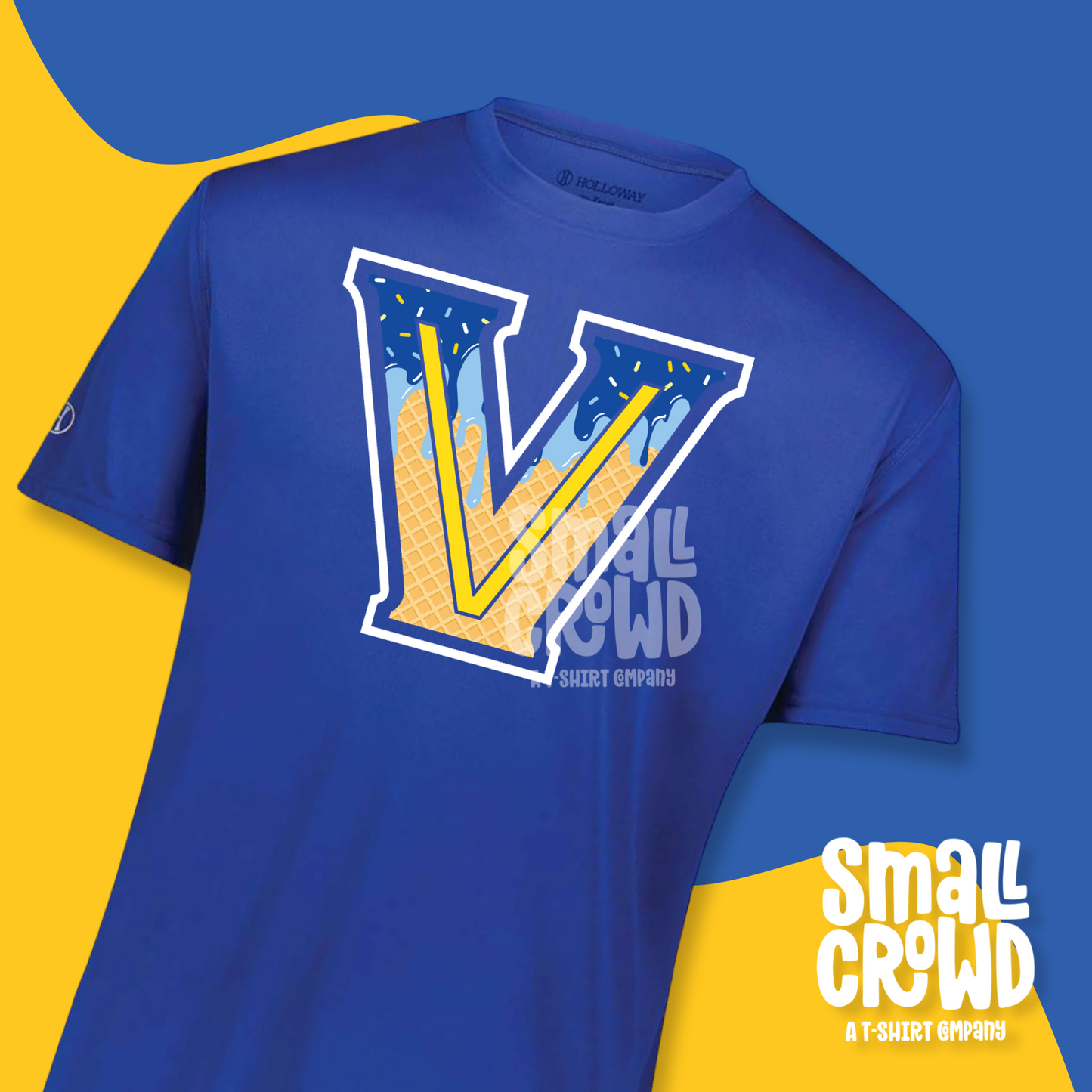 Valley View Drip - Moisture Wicking Tee - Royal Blue