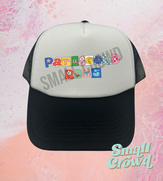 Paragould Rams Girly Pop - White/Black Trucker Hat