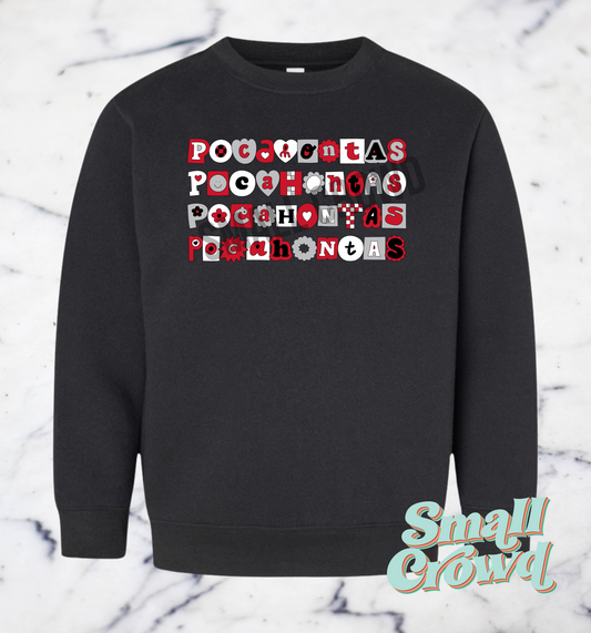 Pocahontas Cutie Stack - Black Sweatshirt