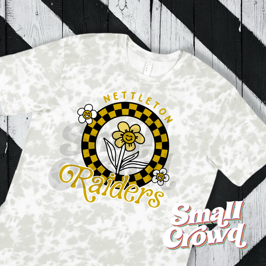 Nettleton Raiders Cool Girl Check Tee - haze tie dye