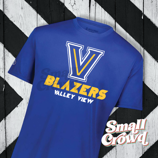 Valley View Blazers Logo  - *Moisture Wicking Tee* - Royal