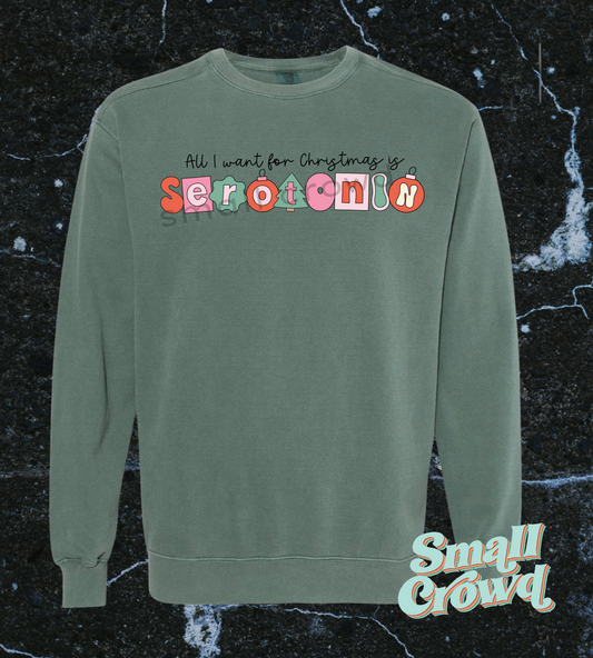All I Want For Christmas is Serotonin - blue spruce - Comfort Colors