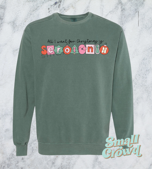 All I Want For Christmas is Serotonin - blue spruce - Comfort Colors