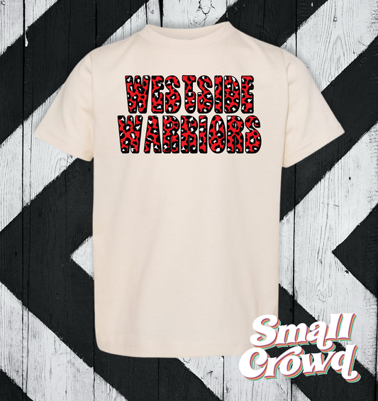 Red Leopard Name tee - Ivory tee