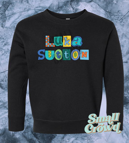 Bluesy Pop Custom Names - Black Sweatshirt