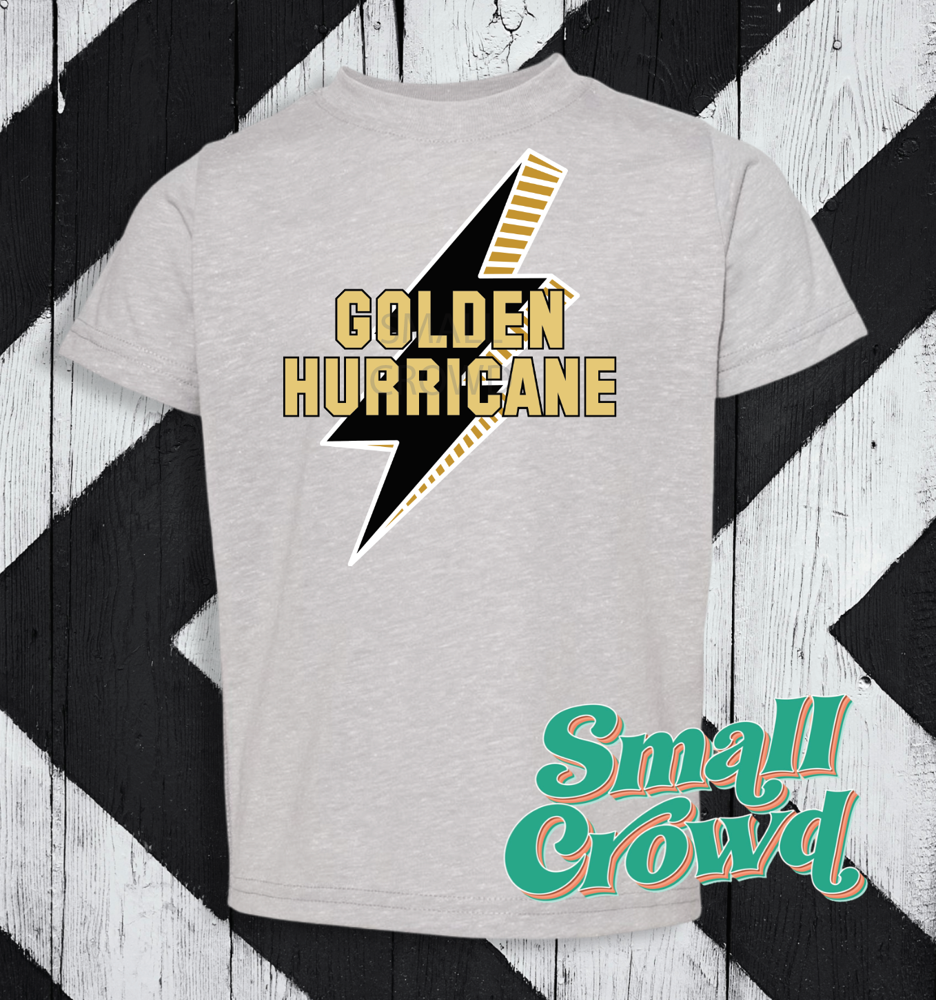 Golden Hurricane Lightning Bolt - Grey Mélange Tee (rabbit skins/LAT)