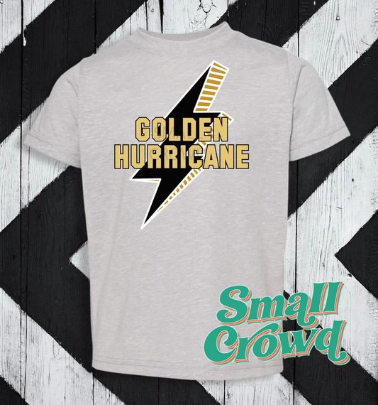 Golden Hurricane Lightning Bolt - Grey Tee (rabbit skins/LAT)