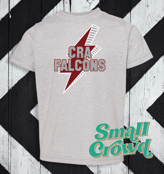 CRA Falcons Lightning Bolt - Grey Mélange Tee (rabbit skins/LAT)