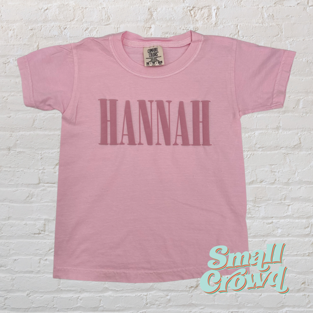 Puff Name Tee  - Pink on Blossom - COMFORT COLORS™