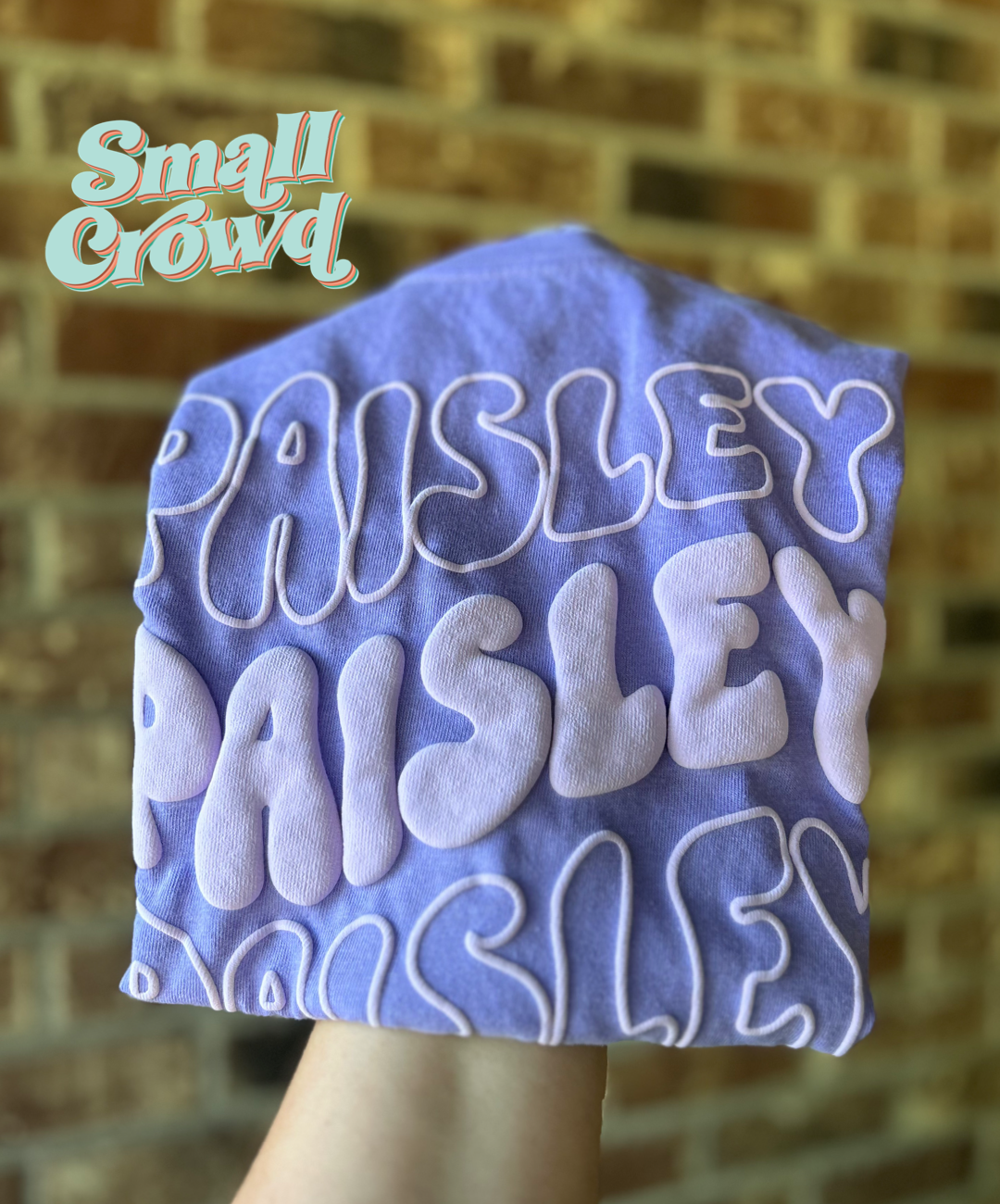 Puff Name Tee  - Lilac STACKED  on Violet - COMFORT COLORS™