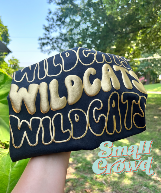 WAVY STACK Puff design  - GOLD PUFF on black - COMFORT COLORS™