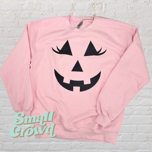 pink pumpkin - light pink sweatshirt (adult)