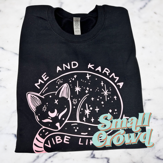 KARMA - pink on BLACK Sweatshirt