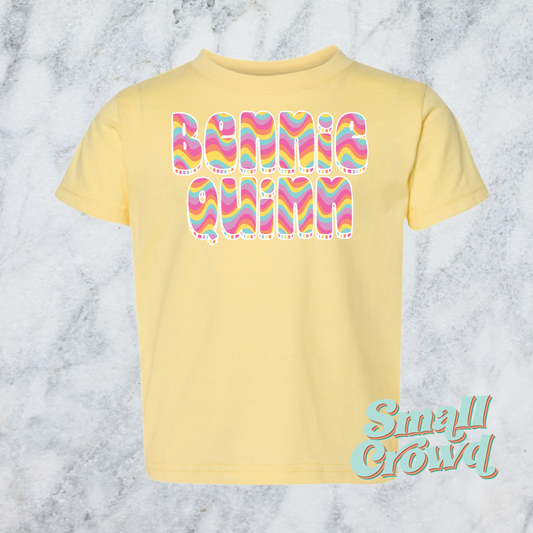 Wavy Stripes Name Tee - butter