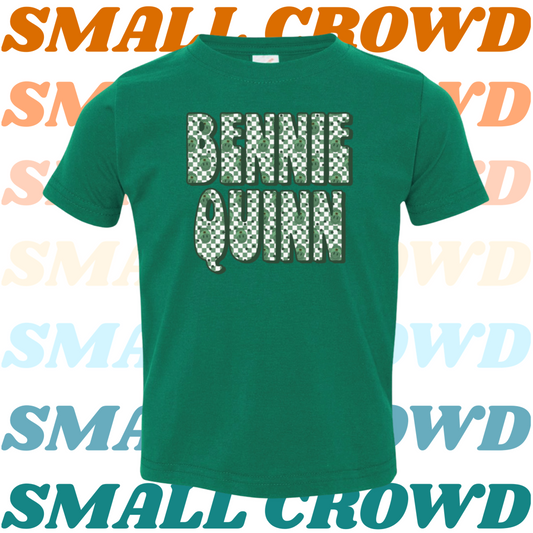 Lucky Check Name tee - Kelly Green