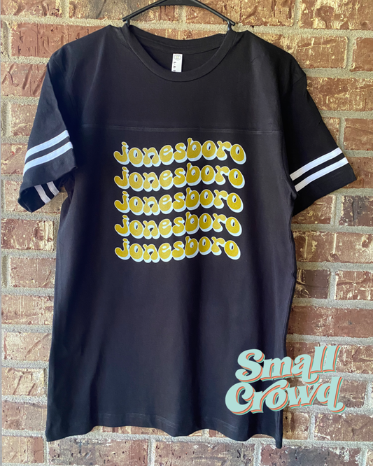 Retro Wave Varsity Tee - black