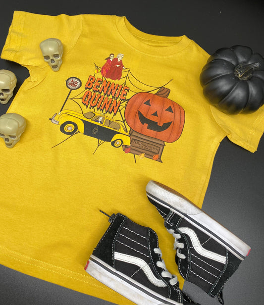 Halloween Name tee - mustard tee