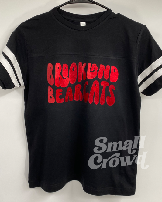 Brookland Bearcats Retro Foil Varsity Tee - black