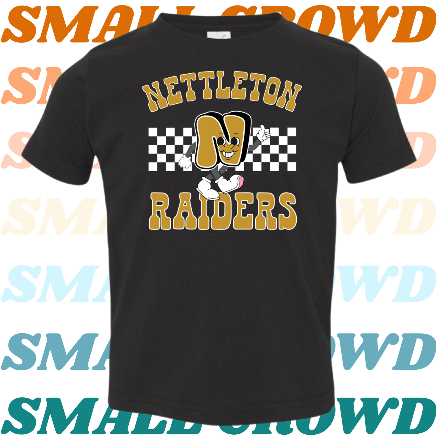 Nettleton Retro Character School tee - black