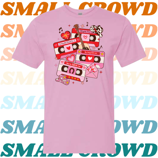 Valentine Cassette Graphic tee - pink