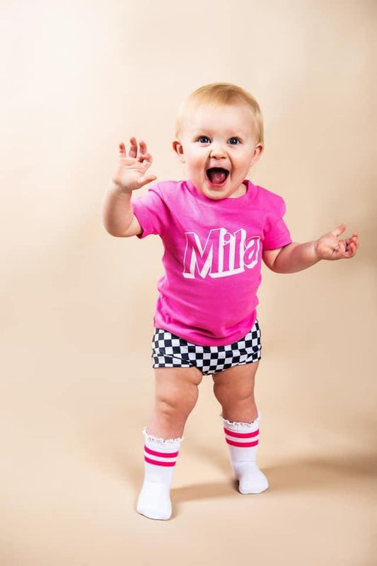 Barbie Inspired Name Tee - Raspberry