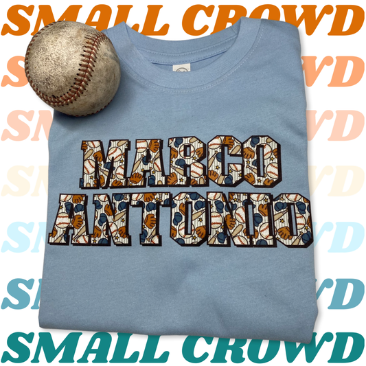 Baseball Name tee - light blue