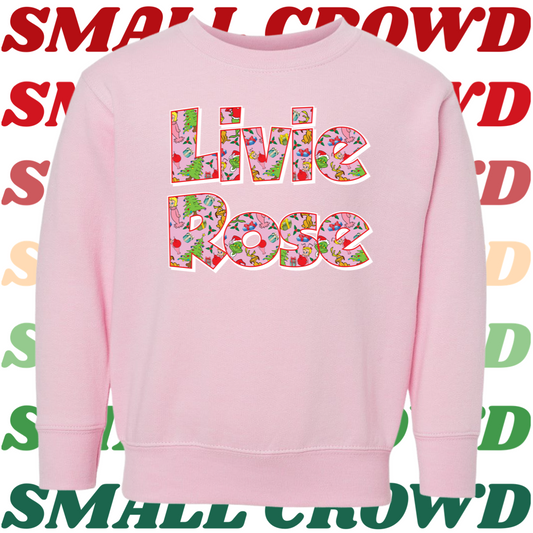 Pink Cindy Lou Name Tee - Light Pink