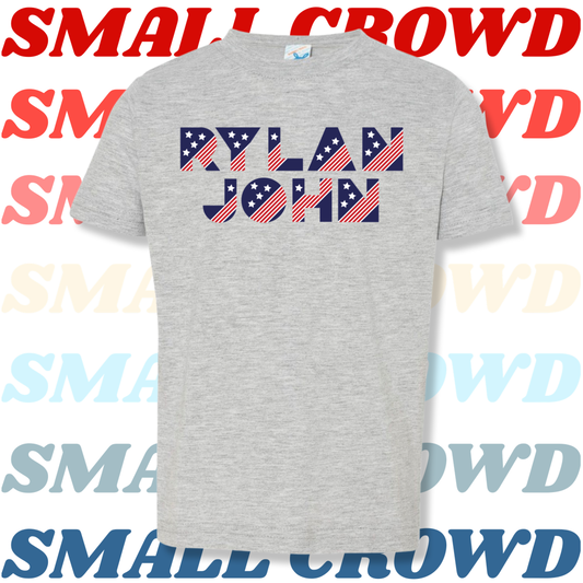 Patriot Name tee - Heather Grey