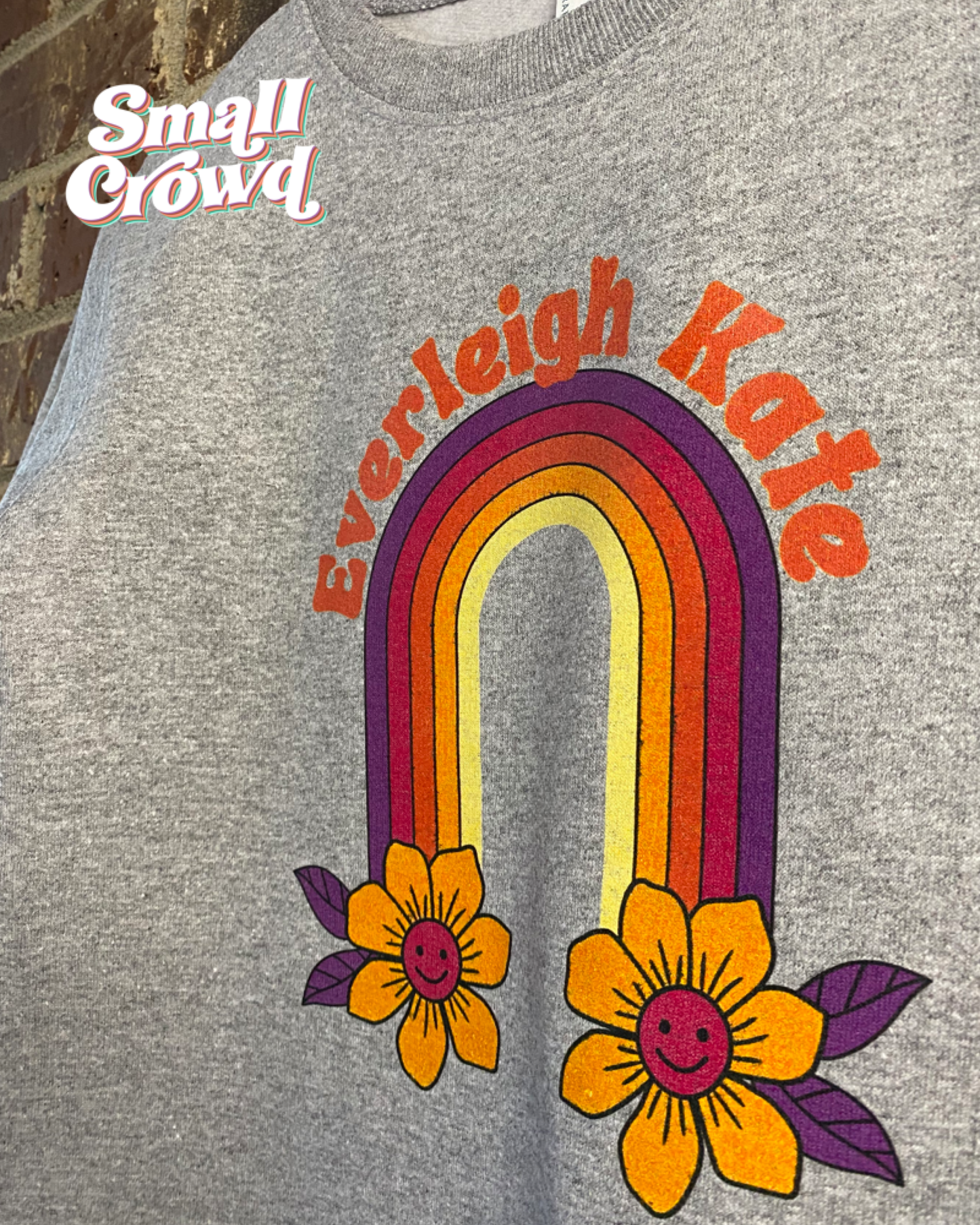 Retro Rainbow - Heather Grey