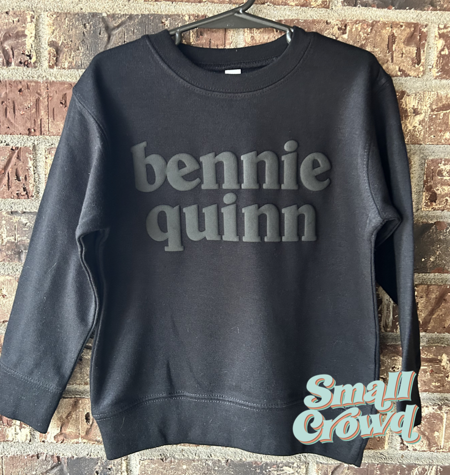 PUFF NAME TEE - BLACK ON BLACK